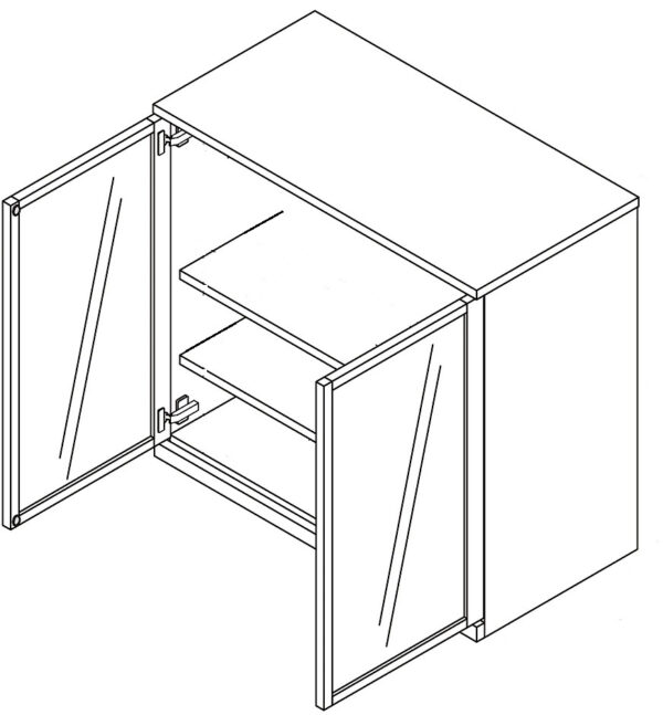 Wall Cabinet Box - 36"W X 36"H X 12"D With Glass Doors  