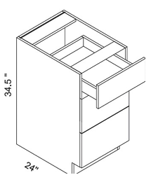 IceCream01 3 Drawers Base Cabinet  3Db30  