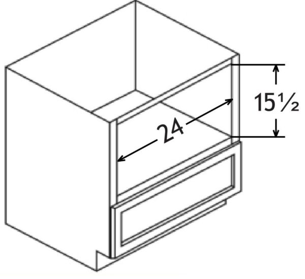 Smoky Gray Base Built In Microwave Cabinet 27"  