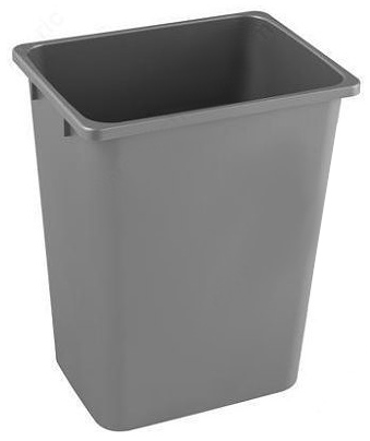 Grey Trash Can 14 3/8"X10 1/2"X17 7/8"  